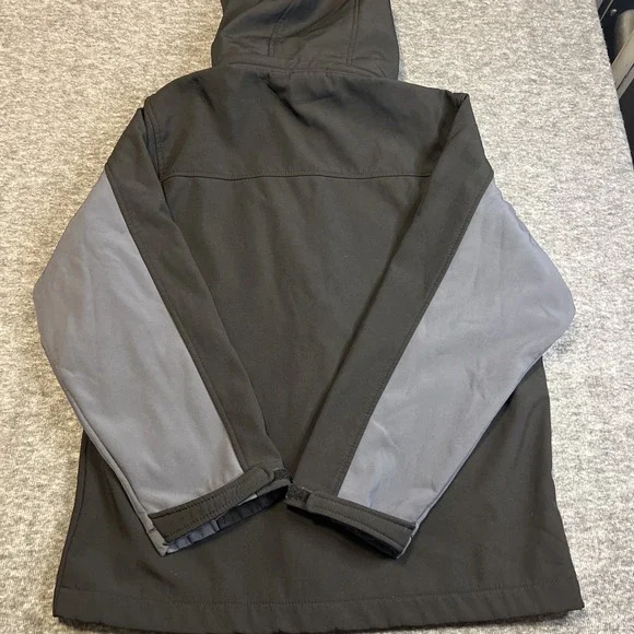 REEBOK Midweight Softshell Jacket Boys Husky Size 10-12 Black/Gray Ready To Wear - Picture 12 of 13